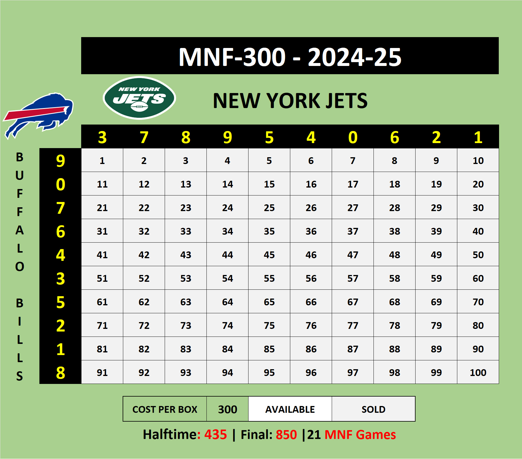 MNF300 Bills at Jets